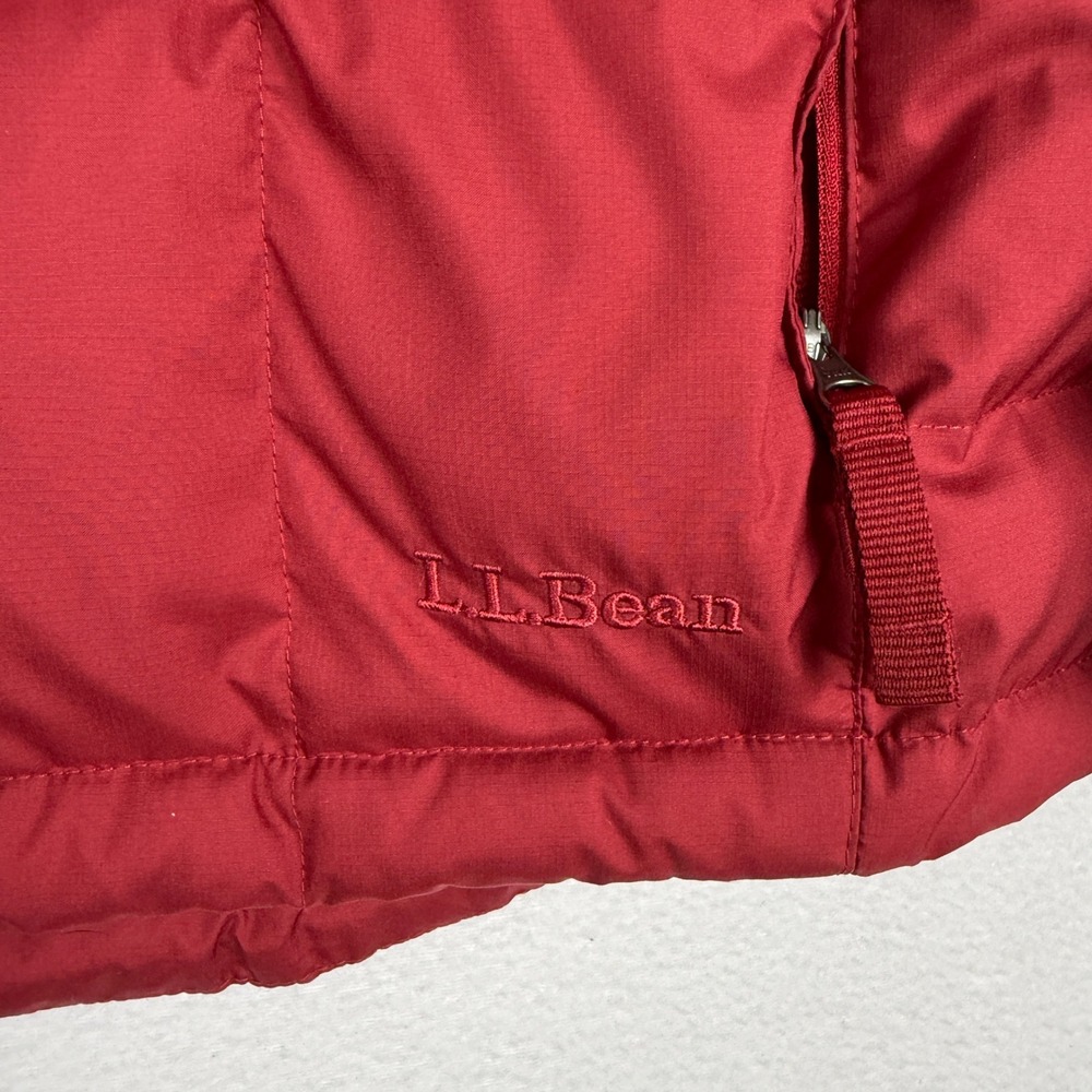 L.L. Bean DownTek Down Puffer Jacket Womens L Red Zipper Pockets Gorpcore - Picture 4 of 12